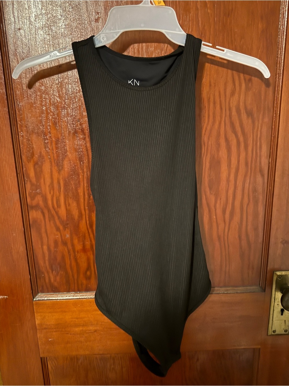 Klassy Network Black Ribbed Sleeveless Bodysuit